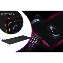 DUTCH ORGINALS | Gaming Muismat | Met LED | 9 kleuren | Instelbare helderheid | Anti slip | 80 x 3 0 CM